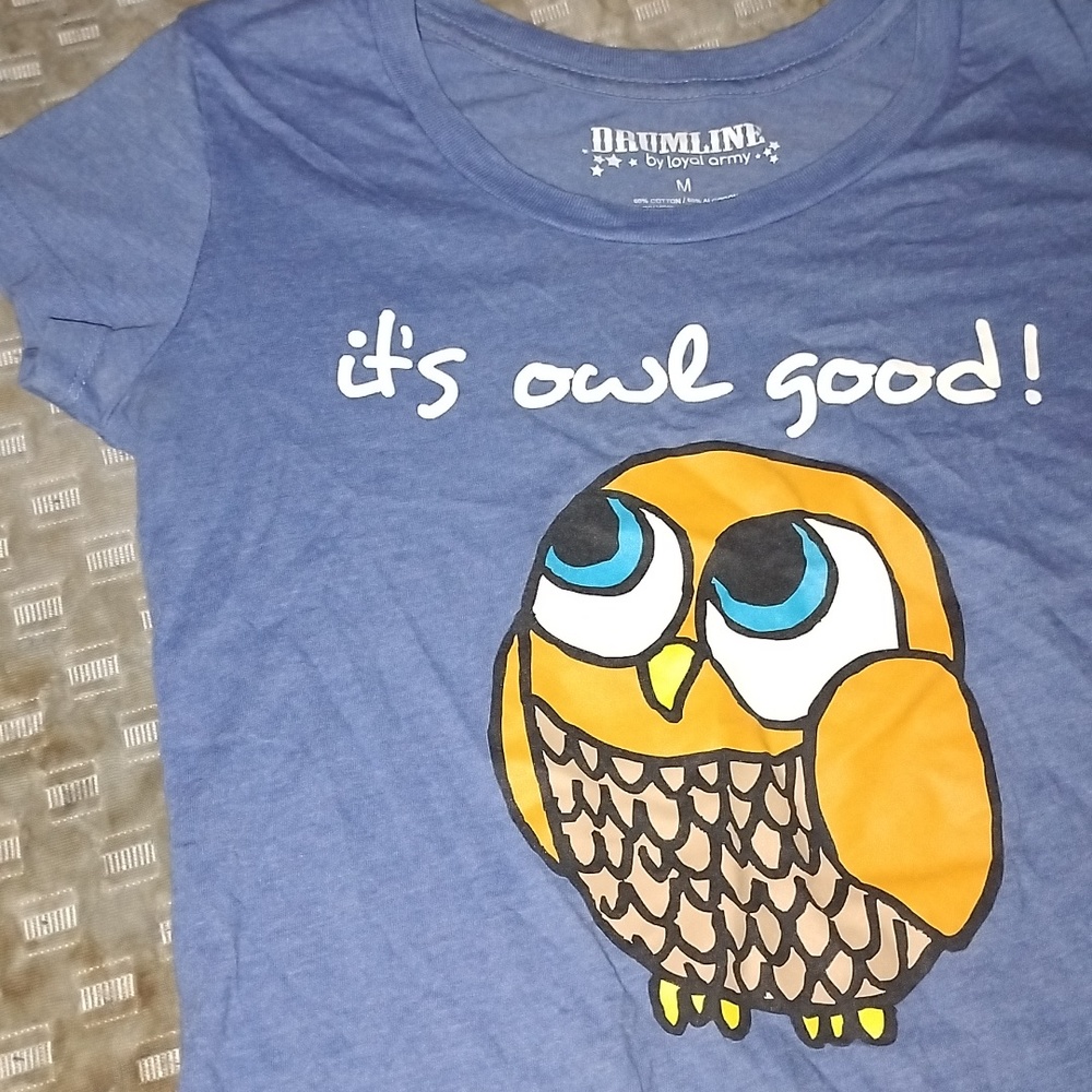 NWOT M Drumline By Loyal Army 'It's Owl Good' Tee